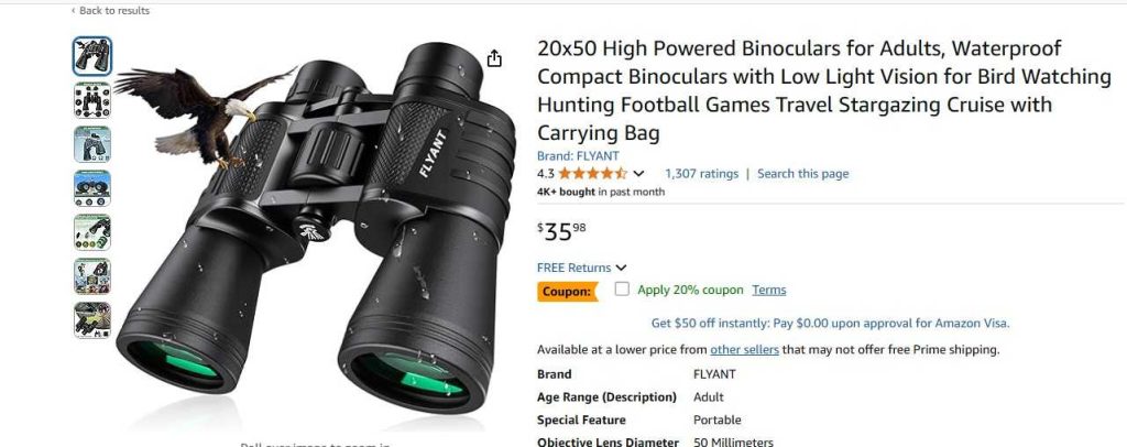 binocular on Amazon